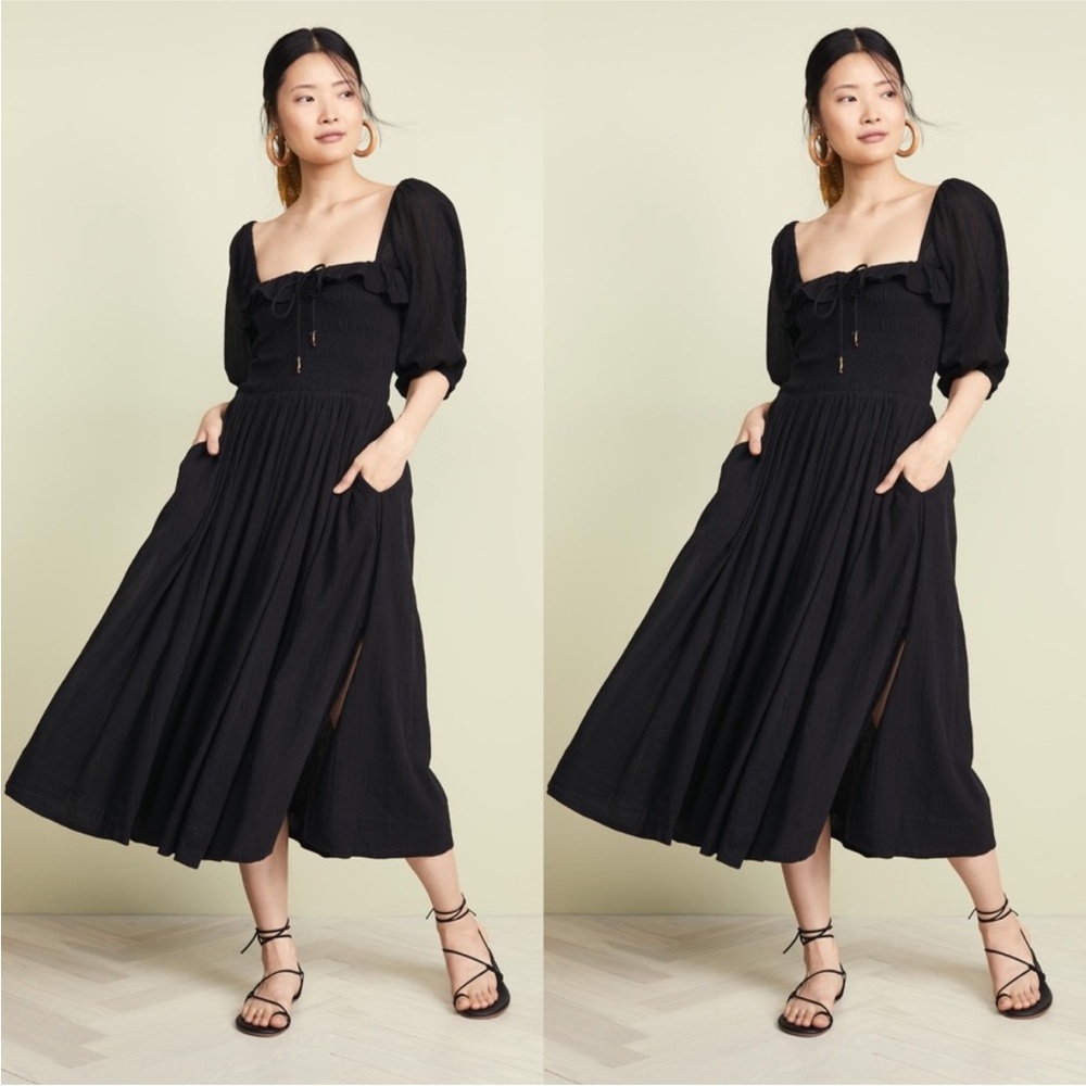 Free People Black Midi Dress